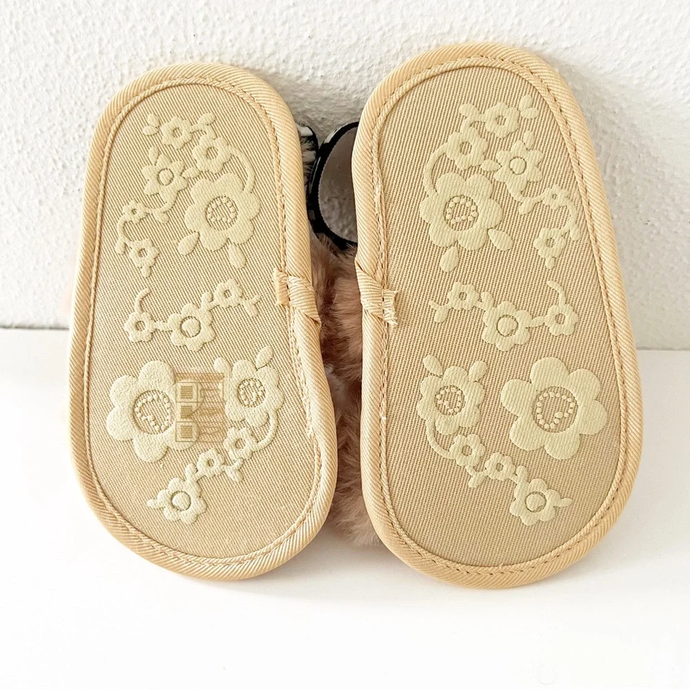 Baby Girl Faux Fur Slippers-Size 5